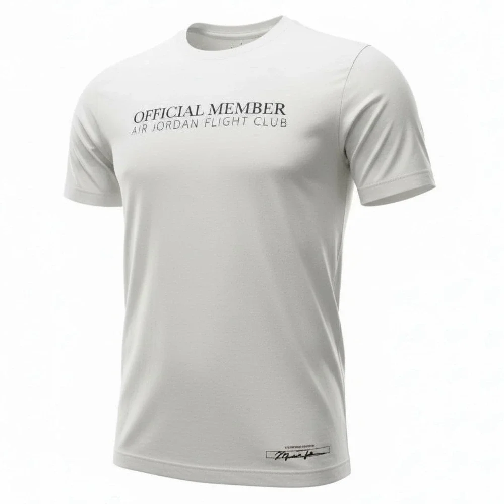 Nike Air Jordan Flight Club Official Member Two-Sided T-shirt White Men's Size M